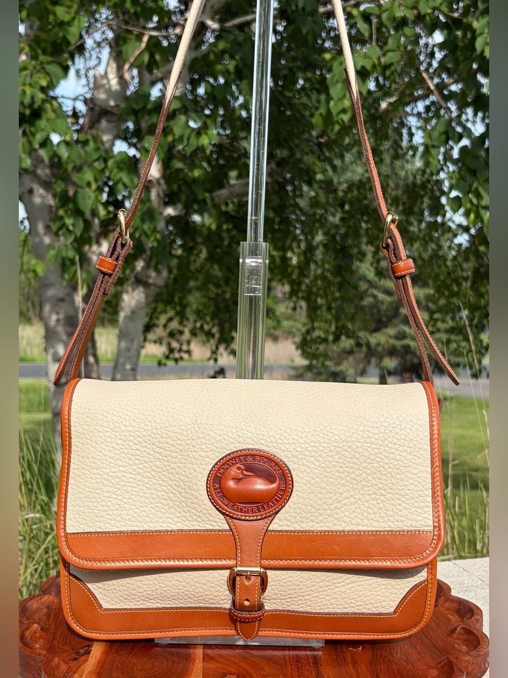 Vintage Dooney & Bourke Large Surrey All Weather Leather Crossbody Bag - Picture 4 of 17